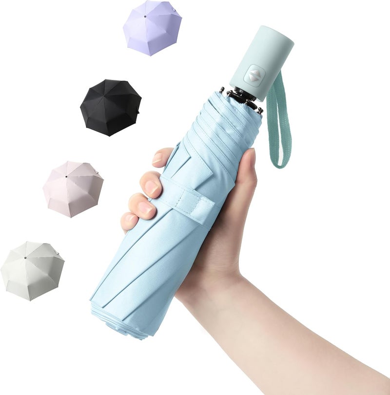 BAODINI Small UV Protection Travel Umbrella Compact for Rain and Sun UPF 50+ Windproof Portable 42 inch Umbrella for Women and Men - Image 1